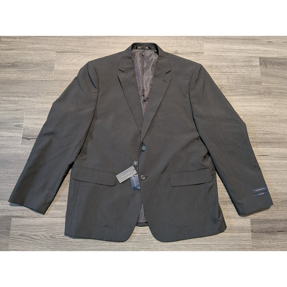 NWT Braveman Men's Dark Gray Classic Fit Double Vent Sports Coat Size‎ 46R